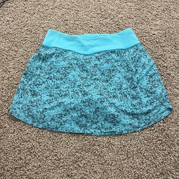 Athleta Girl Run the World Skort, Size M 8-10, in Pebbles Texture Gulf Teal Blue - Picture 3 of 14